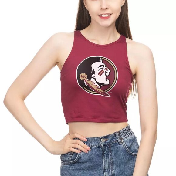 Zoozatz Collegiate Tops - Florida State Seminoles ZooZatz Women's High Neck Cropped Tank Top - Garnet SZ L